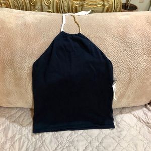 Chaps New w/tag Navy w/Gold Chain Halter